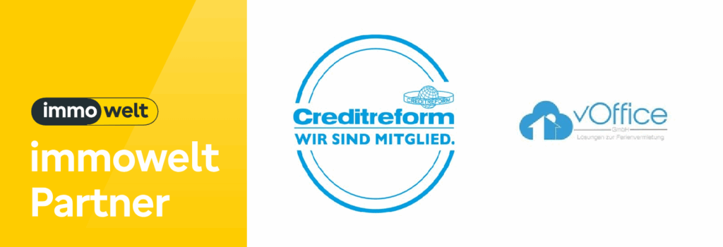 Partnerlogos von Immowelt, Creditreform und vOffice